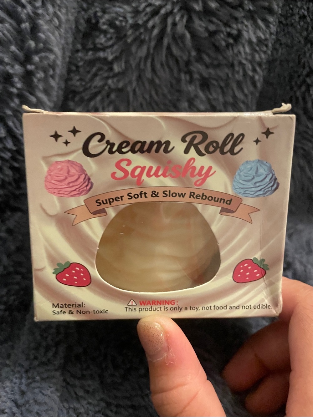 Cream Roll Squishy - Soft Slow Rebound (Pink & Blue Accents)